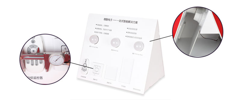 高質(zhì)量經(jīng)濟(jì)型臺(tái)面白色PVC三角形展示架，用于智能開關(guān)
